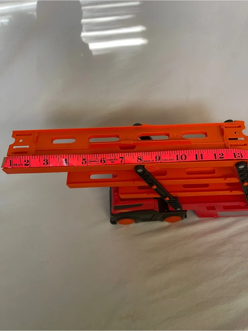 Red & Orange Car Carrier Semi Truck Toy | 3 Levels | Hot Wheels
